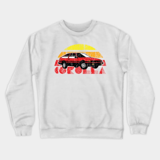 Retro AE86 Toyota Corolla Crewneck Sweatshirt by thesupragoddess